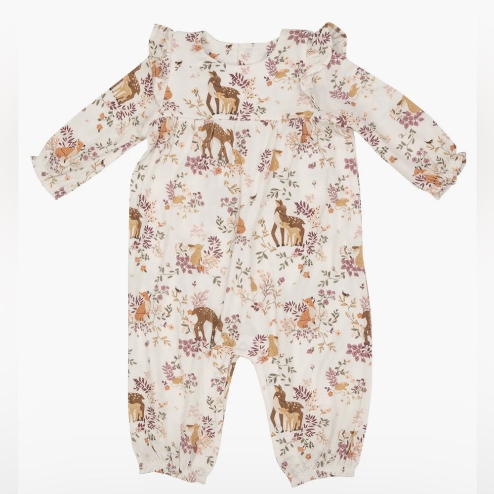 NWOT Angel Dear Woodland ruffle onesie/suit